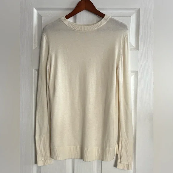 Lululemon Still At Ease Cashlu Knit Pullover Sweater in Angel Wing Cream Size 6 - Picture 5 of 13